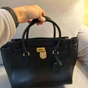 MK Black Leather Handbag